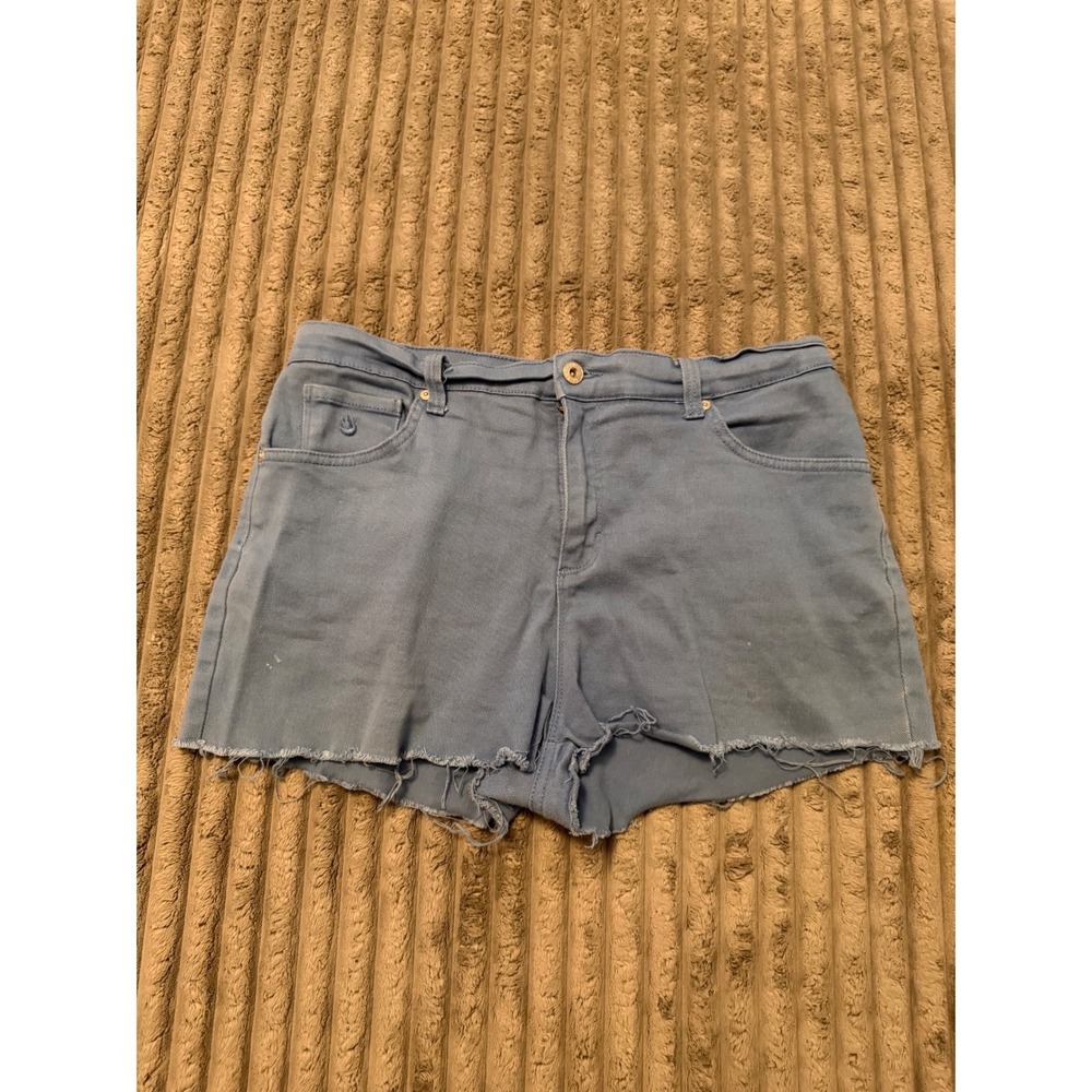 Gloria Vanderbilt Amanda High Rise Raw Hem Denim Shorts Light Blue Size 12